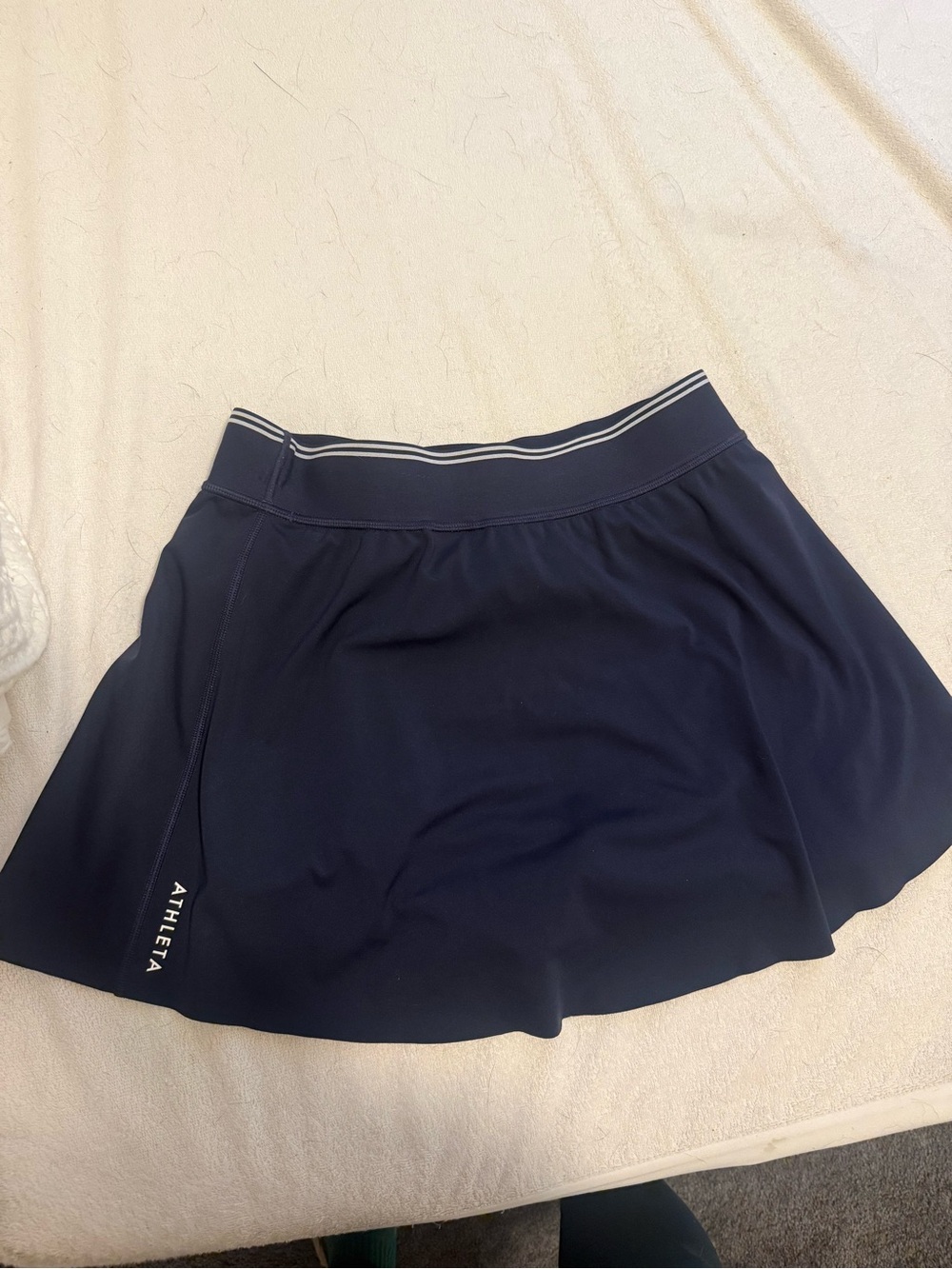 Athleta Navy Performance tennis Skort with Striped Waistband
